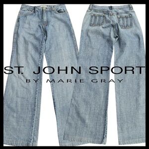 Vintage ST. JOHN SPORT High Rise Wide Leg Jeans (6)